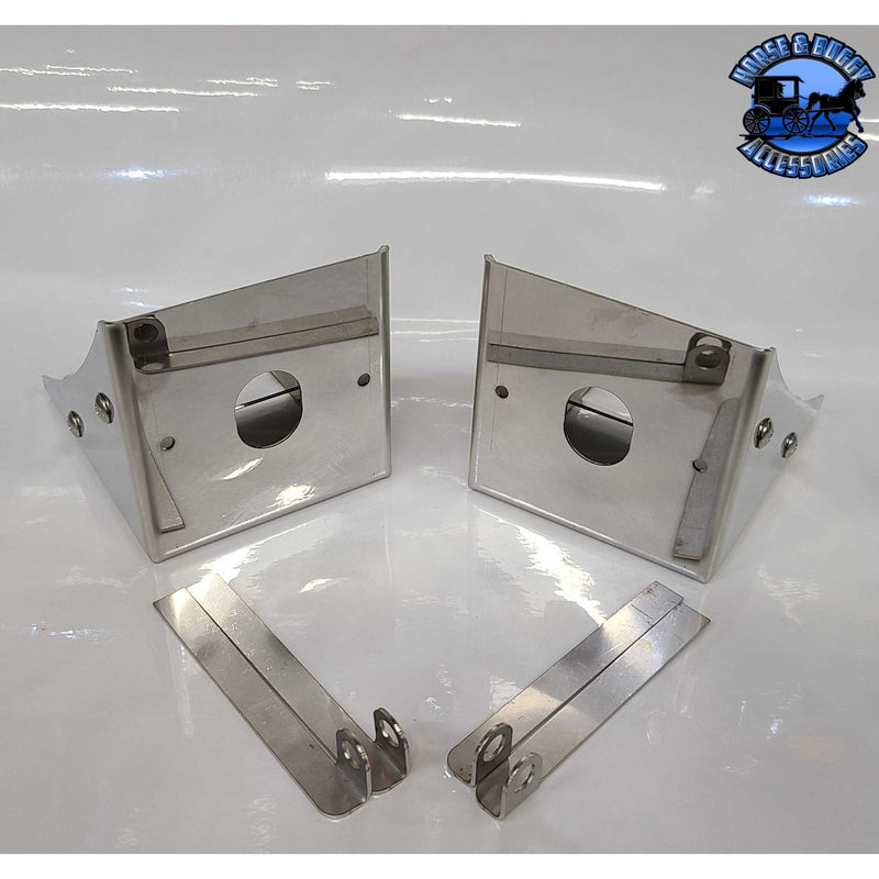 Stainless fuel tank watermelon light bracket (4" wide) fits-26" Peterbilt fuel tanks #SS-1032 (Sold in pairs) watermelon Dark Gray