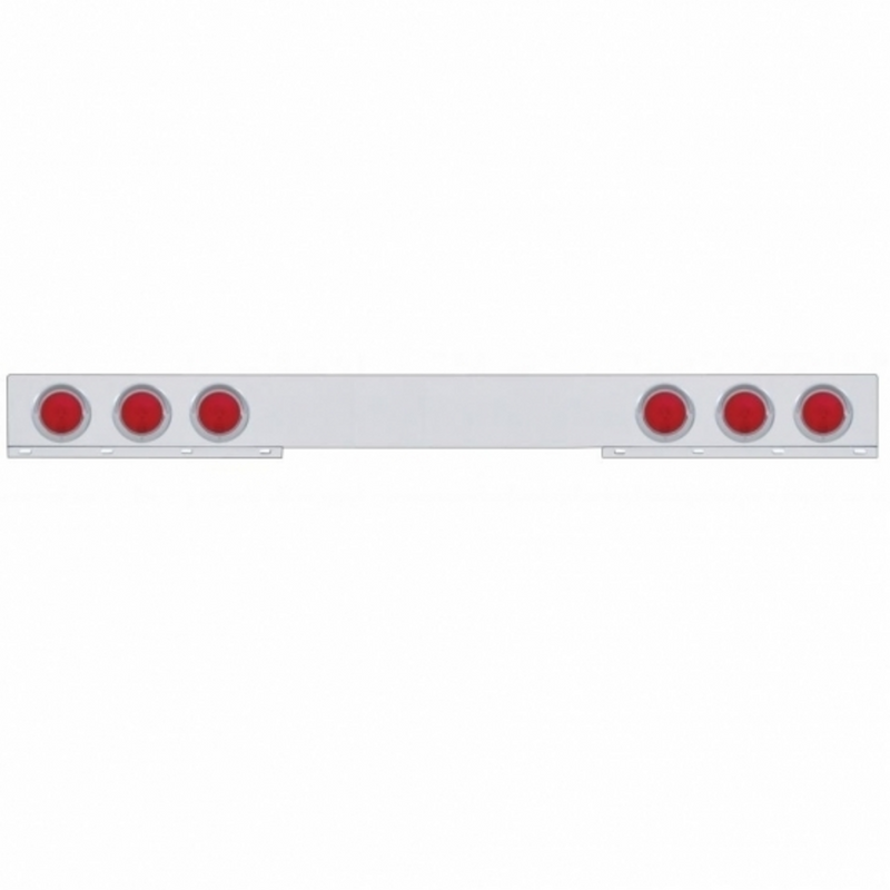 Stainless 1 Piece Rear Light Bar With 6X 4" Lights & Visors