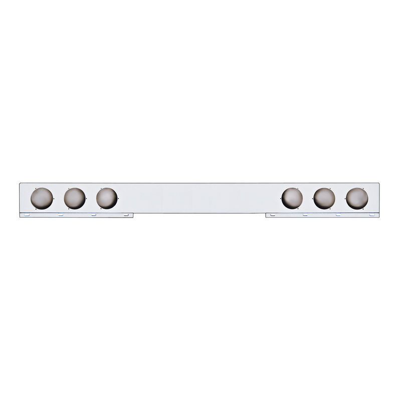 Stainless 1 Piece Rear Light Bar With Six 4" Light Cutouts