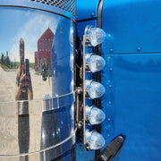 #1706 5 HOLE FRONT PETERBILT RADIUS STYLE BRACKET FOR 15" AIR CLEANER (SOLD IN PAIRS) (Lights not included) AIR CLEANER Steel Blue