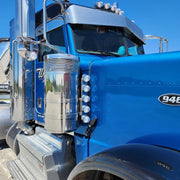 #1706 5 HOLE FRONT PETERBILT RADIUS STYLE BRACKET FOR 15" AIR CLEANER (SOLD IN PAIRS) (Lights not included) AIR CLEANER Steel Blue