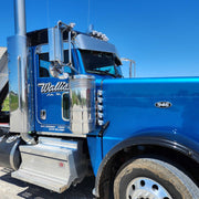 #1706 5 HOLE FRONT PETERBILT RADIUS STYLE BRACKET FOR 15" AIR CLEANER (SOLD IN PAIRS) (Lights not included) AIR CLEANER Steel Blue