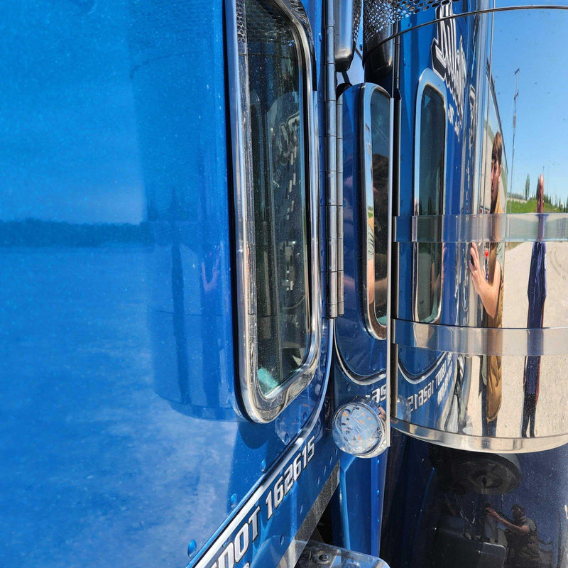 REAR PETERBILT radius style 15" AIR CLEANER BRACKET (1) watermelon (SOLD IN PAIRS) #1709 AIR CLEANER Steel Blue