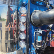 #1706 5 HOLE FRONT PETERBILT RADIUS STYLE BRACKET FOR 15" AIR CLEANER (SOLD IN PAIRS) (Lights not included) AIR CLEANER Dark Slate Gray