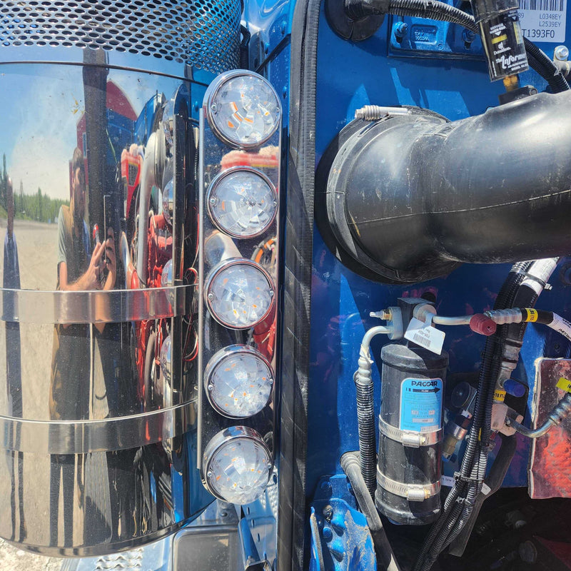 #1706 5 HOLE FRONT PETERBILT RADIUS STYLE BRACKET FOR 15" AIR CLEANER (SOLD IN PAIRS) (Lights not included) AIR CLEANER Dark Slate Gray