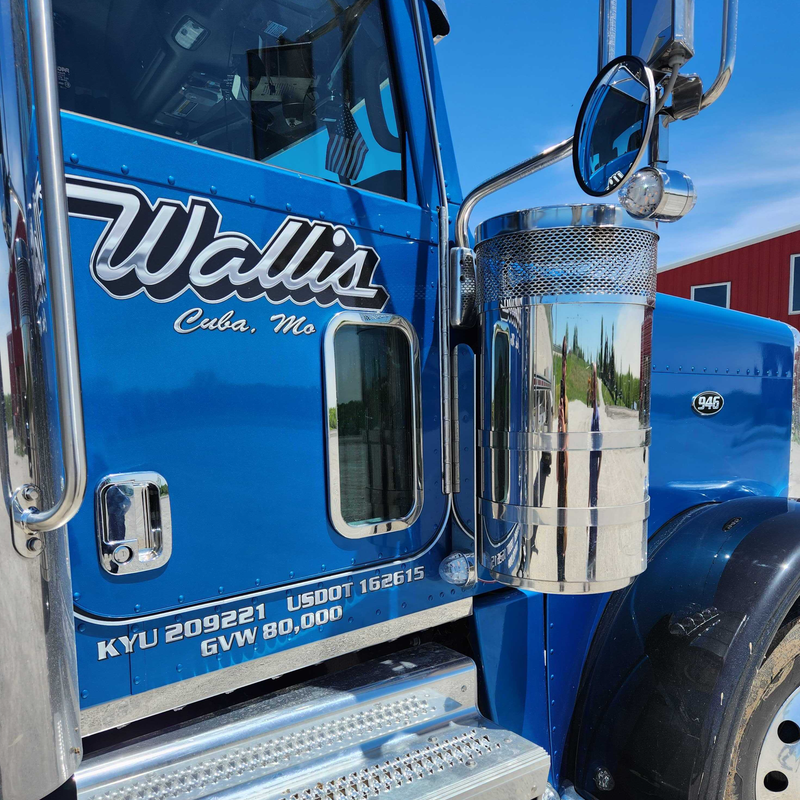 REAR PETERBILT radius style 15" AIR CLEANER BRACKET (1) watermelon (SOLD IN PAIRS) #1709 AIR CLEANER Dark Slate Blue