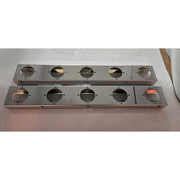 SS-1740 PETERBILT 589 STRAP-MOUNT FRONT AIR CLEANER BRACKET w/ (5) WATERMELON (SOLD IN PAIRS) Air Cleaner Dim Gray