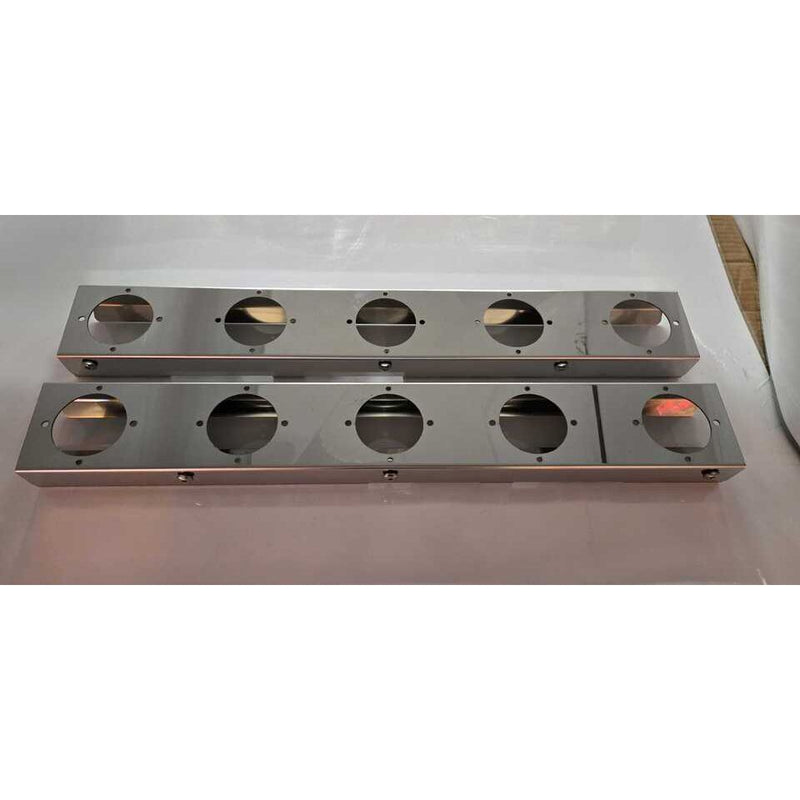 SS-1740 PETERBILT 589 STRAP-MOUNT FRONT AIR CLEANER BRACKET w/ (5) WATERMELON (SOLD IN PAIRS) Air Cleaner Dim Gray