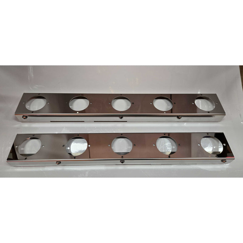 SS-1741 PETERBILT 589 STRAP-MOUNT REAR AIR CLEANER BRACKET w/ (5) WATERMELON (SOLD IN PAIRS) Dark Gray