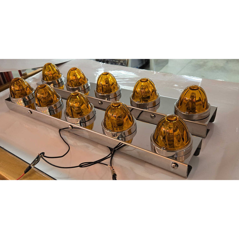 SS-1741 PETERBILT 589 STRAP-MOUNT REAR AIR CLEANER BRACKET w/ (5) WATERMELON (SOLD IN PAIRS) Rosy Brown