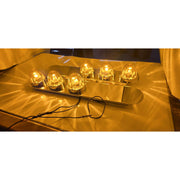 ss-1742 FRONT RADIUS-STYLE PETERBILT 15" AIR CLEANER w/ (3) WATERMELON HOLES ON BOTTOM (SOLD IN PAIRS) (No lights included) AIR CLEANER Dark Goldenrod