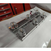 SS-1744 FRONT PETERBILT - Square End LONG Bracket for 15" Air Cleaner - (3) WM Light Holes (SOLD IN PAIRS) Dark Gray