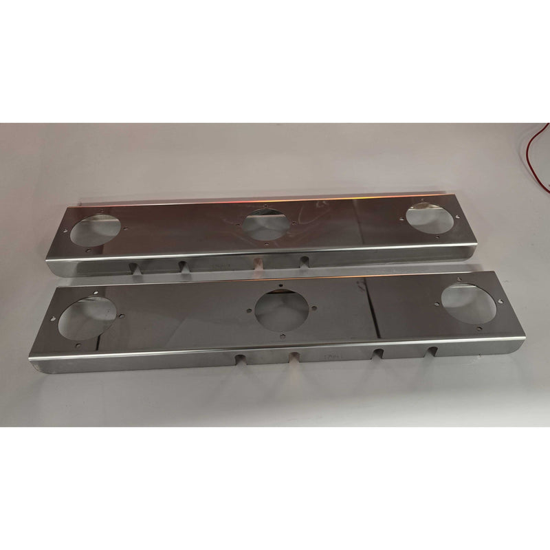SS-1744 FRONT PETERBILT - Square End LONG Bracket for 15" Air Cleaner - (3) WM Light Holes (SOLD IN PAIRS) Slate Gray