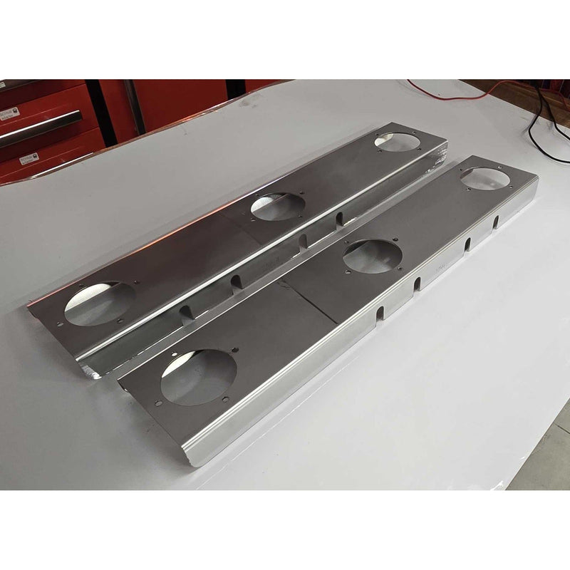 SS-1744 FRONT PETERBILT - Square End LONG Bracket for 15" Air Cleaner - (3) WM Light Holes (SOLD IN PAIRS) Light Slate Gray