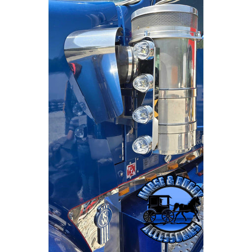 SS-1725 FRONT KENWORTH RADIUS STYLE BRACKET 15" AIR CLEANER (SOLD IN PAIRS) (Lights not included) air cleaner Dark Slate Blue