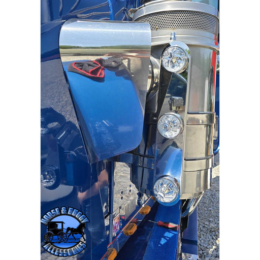 SS-1724 FRONT KENWORTH RADIUS STYLE BRACKET FOR 15" AIR CLEANER (SOLD IN PAIRS) (Lights not included) AIR CLEANER Dark Slate Blue