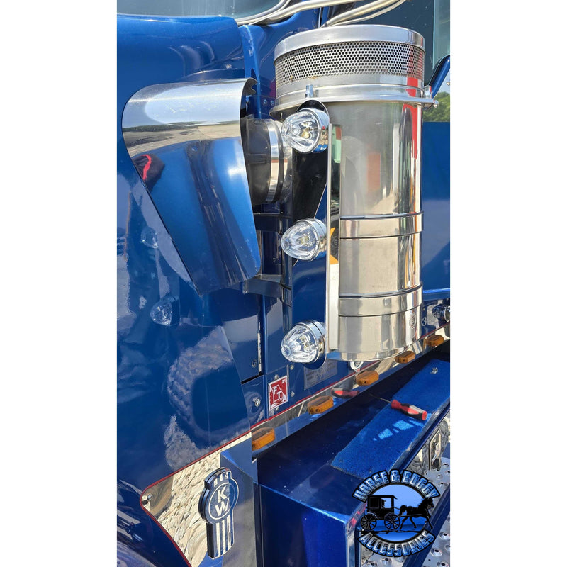 SS-1724 FRONT KENWORTH RADIUS STYLE BRACKET FOR 15" AIR CLEANER (SOLD IN PAIRS) (Lights not included) AIR CLEANER Dark Slate Blue