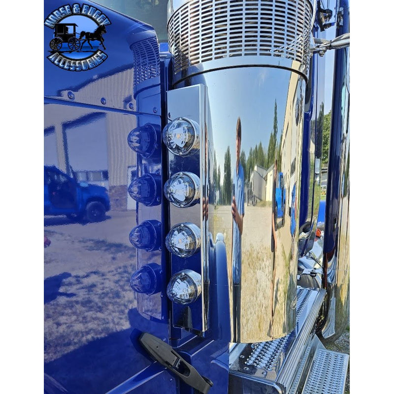 FRONT 589 PETERBILT (BLIND MOUNT) STYLE AIR CLEANER BRACKET W/ (4) WATERMELON HOLES (SOLD IN PAIRS) #1717