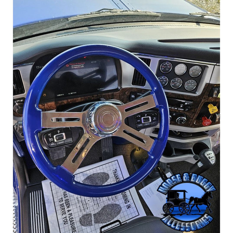 SC-581-3003-77502   18" Classic Blue 4 Spoke W/Chrome Bezel
