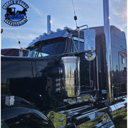 #40434 KENWORTH TOP OF DOOR TRIM 3" (CHOP LOOK) DAY-LIGHT DOOR POLISHED WINDOW CHOP TOP Dark Slate Gray