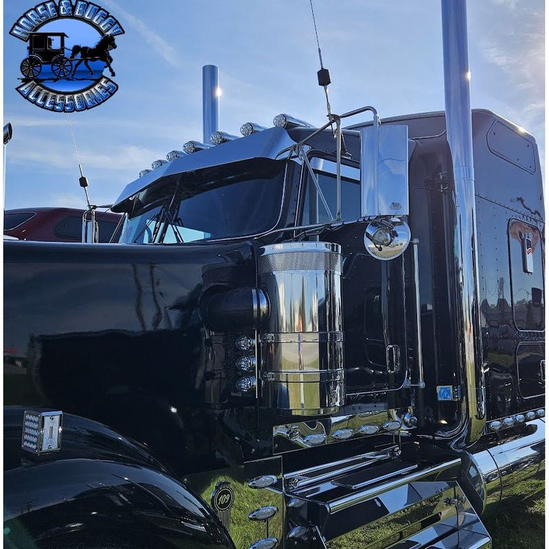 #40434 KENWORTH TOP OF DOOR TRIM 3" (CHOP LOOK) DAY-LIGHT DOOR POLISHED WINDOW CHOP TOP Dark Slate Gray