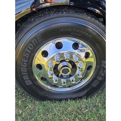 LT-CFOC-6W Chrome Plated Billet Aluminum Front Oil Cap Covers for 4-1/2" Bolt Pattern with WINDOW UNIVERSAL Dark Slate Gray