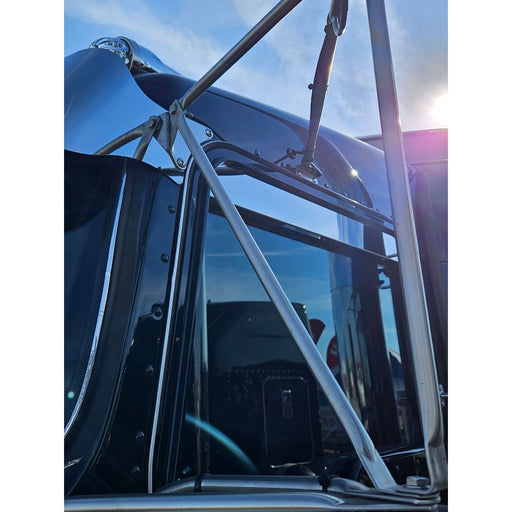 #40434 KENWORTH TOP OF DOOR TRIM 3" (CHOP LOOK) DAY-LIGHT DOOR POLISHED WINDOW CHOP TOP Dark Slate Gray