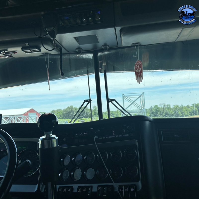 #2028 Rollin Low Kenworth 11" x 9" Reverse Bowtie Visor Fits-Flat Glass Models visor Powder Blue