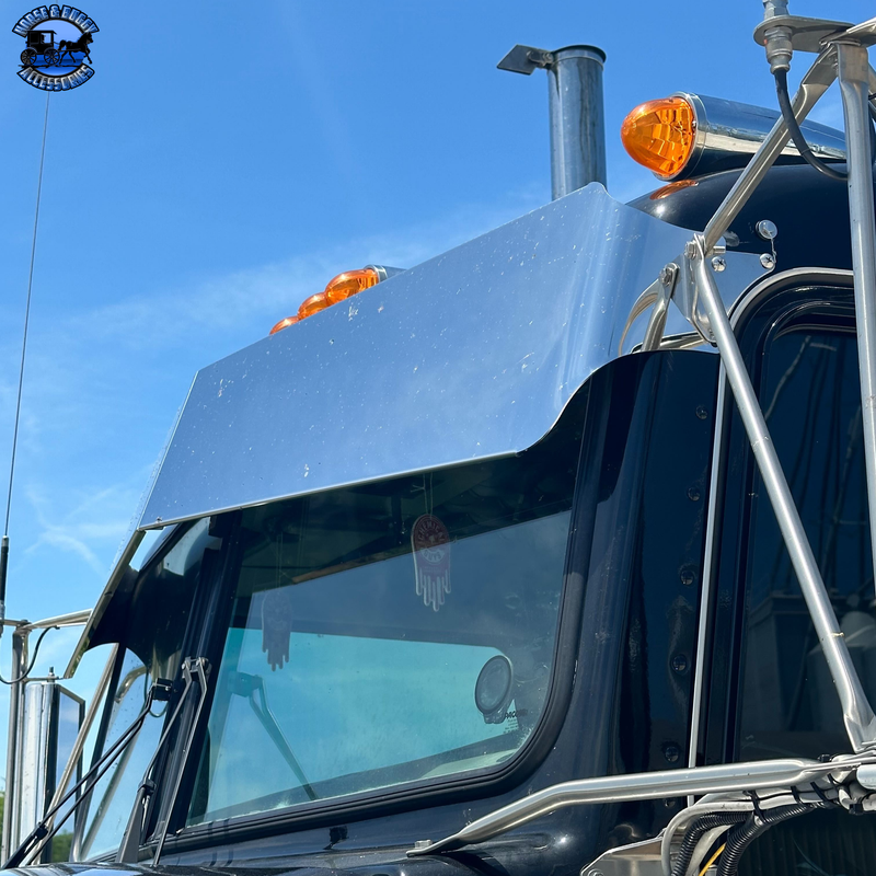 #2028 Rollin Low Kenworth 11" x 9" Reverse Bowtie Visor Fits-Flat Glass Models visor Cornflower Blue