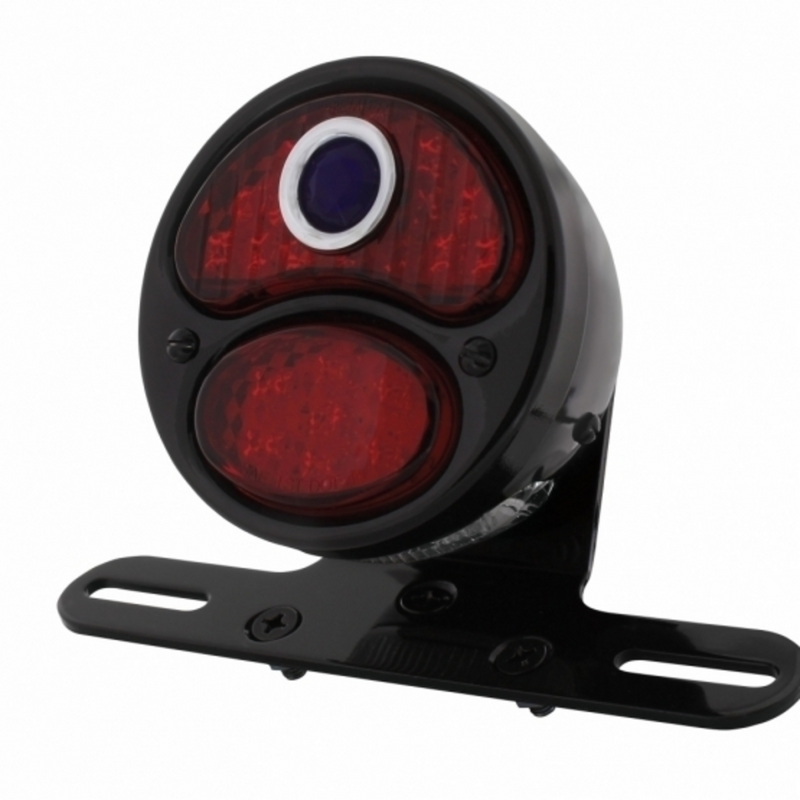 Luz trasera LED para guardabarros trasero de motocicleta "DUO LAMP" con punto azul