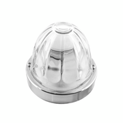 Dual Function Glass Watermelon Flush Mount Kit With LED Bulb - White LED/Clear Lens