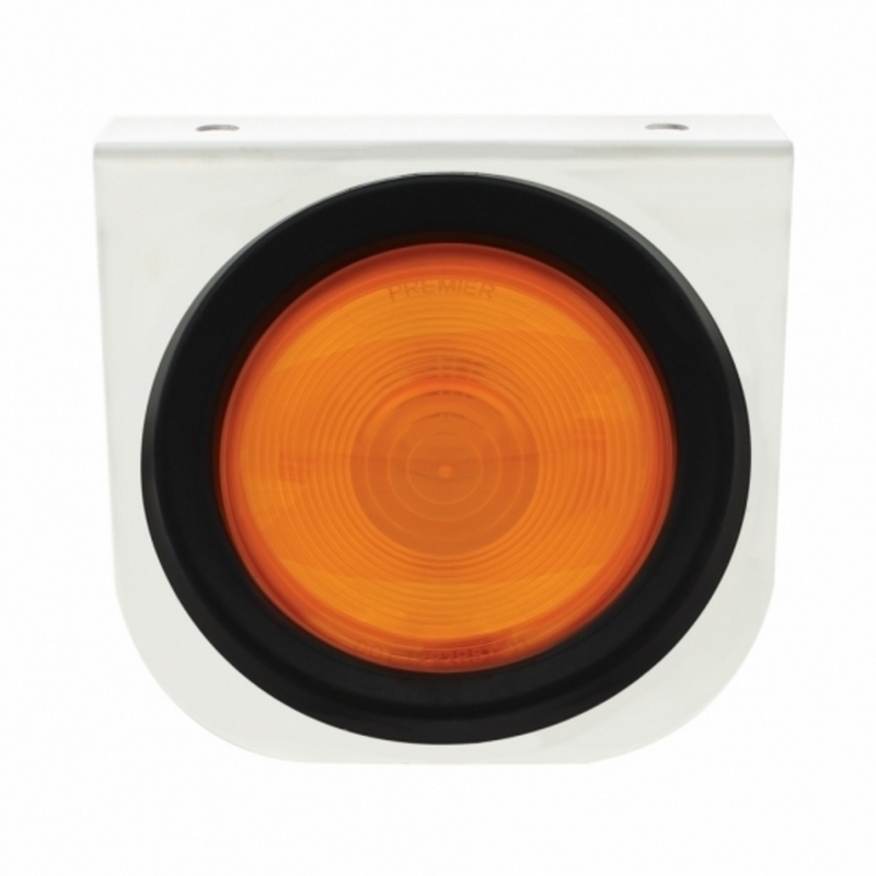 Soporte de luz de acero inoxidable con luz de 4" y ojal - Lente ámbar