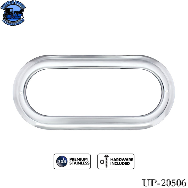 UP-20506 Stainless Steel Light Bezel For 6" Oval Grommet Mounted Light