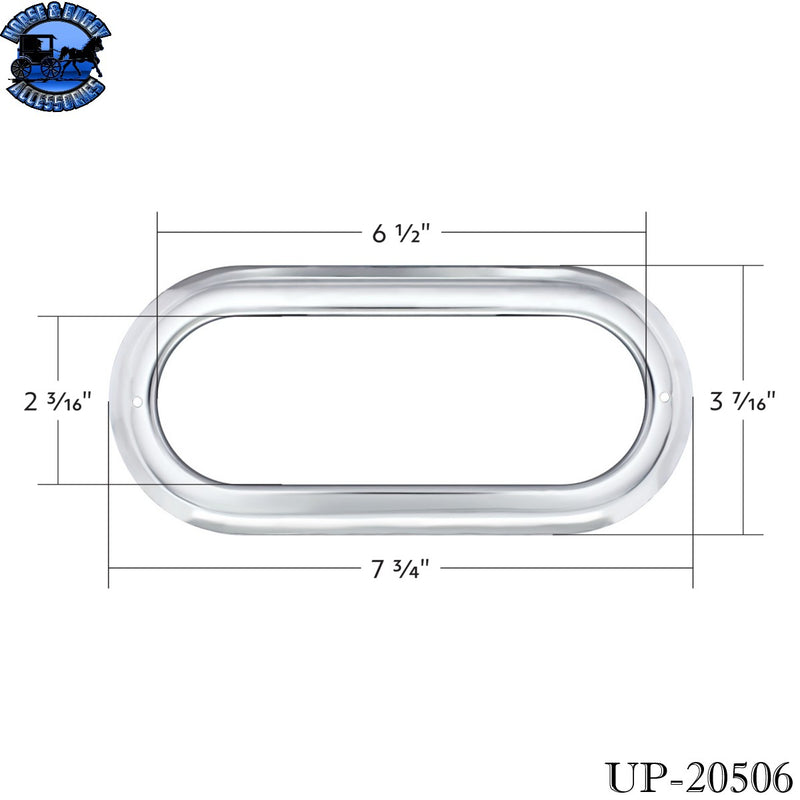 UP-20506 Stainless Steel Light Bezel For 6" Oval Grommet Mounted Light