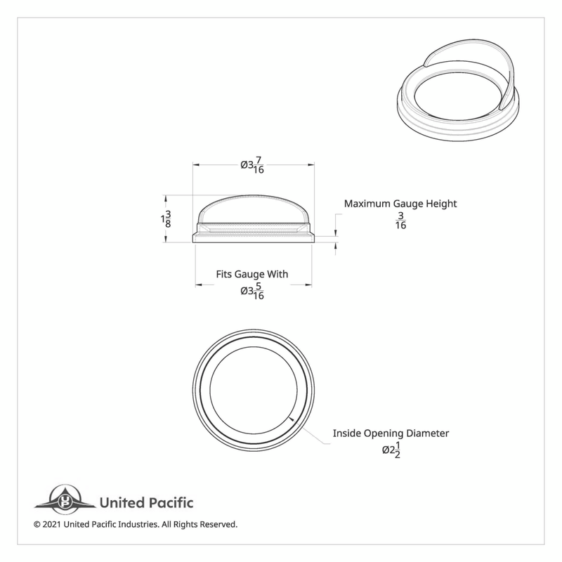 #20532 Pyrometer Gauge Bezel With Visor For Kenworth/Peterbilt 2005 older - Classic Design