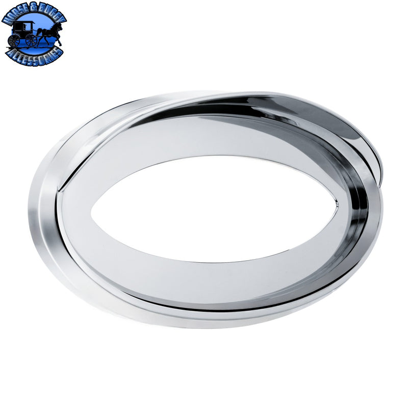 Chrome Bezel With Visor For 7-7/8" X 3-1/4" Peterbilt Emblem