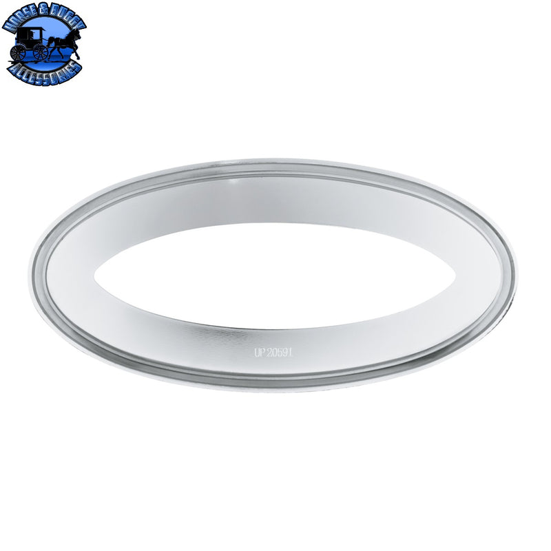 Chrome Bezel With Visor For 7-7/8" X 3-1/4" Peterbilt Emblem