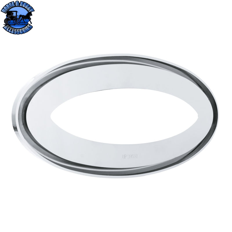 Chrome Bezel With Visor For 7-7/8" X 3-1/4" Peterbilt Emblem