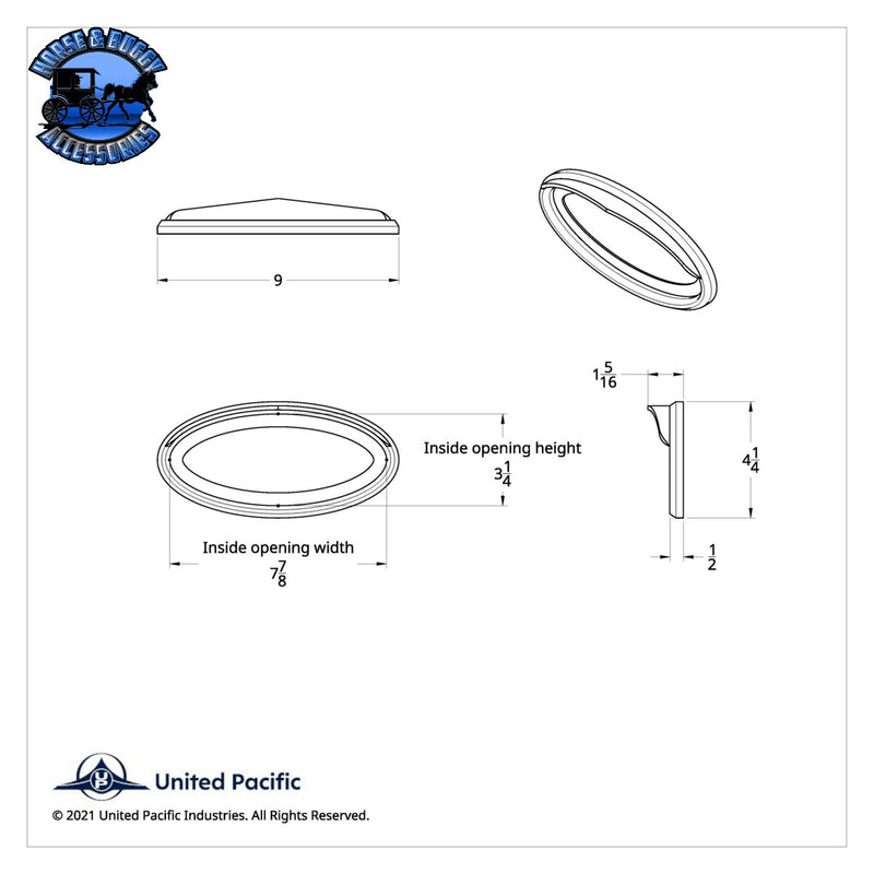 Chrome Bezel With Visor For 7-7/8" X 3-1/4" Peterbilt Emblem