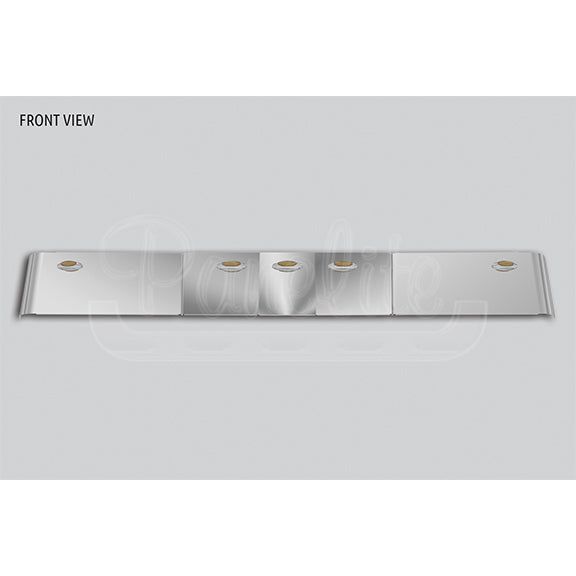 #10011782  SUNVISOR, KW W990 MID ROOF, 12" DEEP W/ (5) M5 AMBER LED, OE REPLACEMENT Kenworth visor Light Gray
