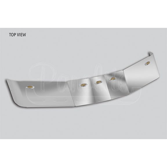 #10011782  SUNVISOR, KW W990 MID ROOF, 12" DEEP W/ (5) M5 AMBER LED, OE REPLACEMENT Kenworth visor Light Gray