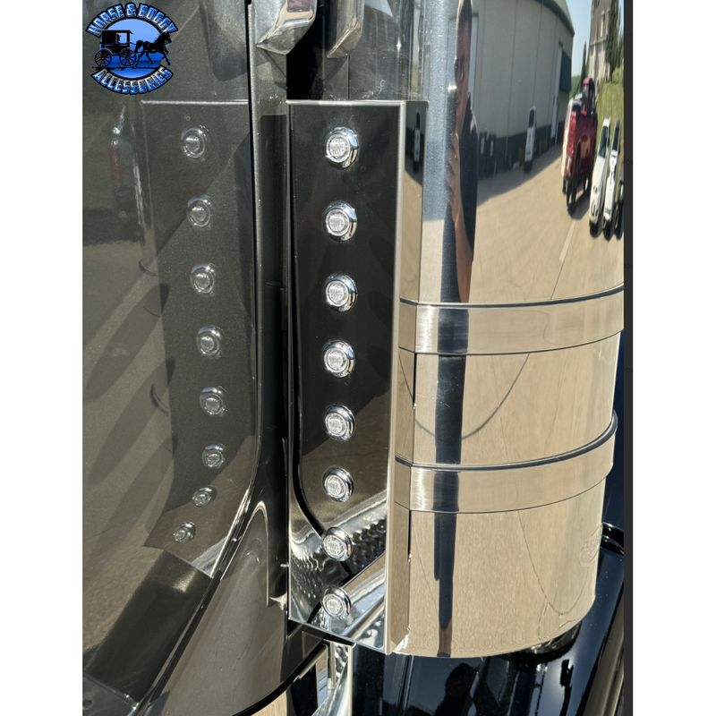 SS-1758 REAR 589 PETERBILT Air Cleaner Strap-Mount Bracket - Blank 8 - 3/4" Light Holes