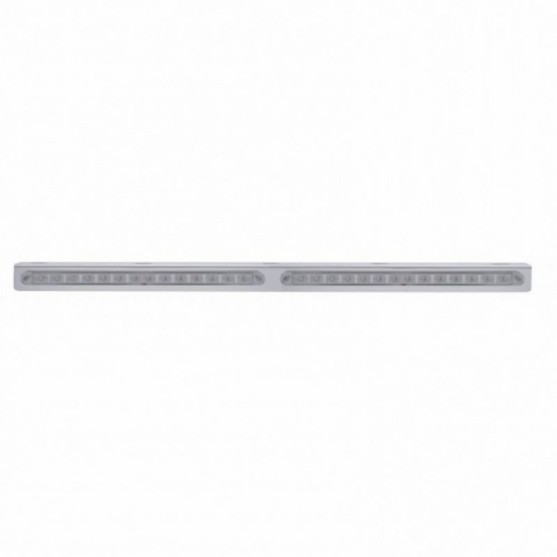 Soporte de luz de acero inoxidable de 25-5/16" con 2 barras de luz de 14 LED de 12" - LED rojo/lente transparente