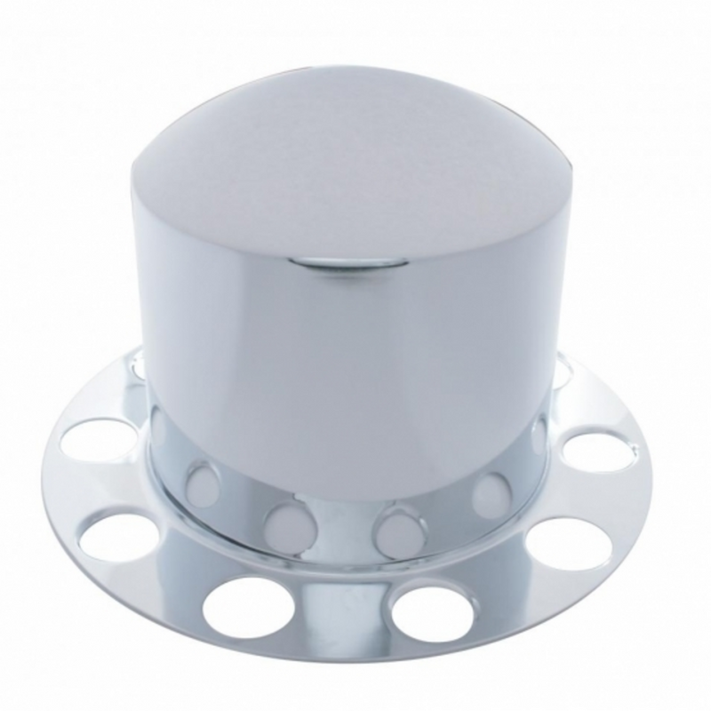 Stainless Dome Rear Axle Cover 2PC Kit With 1-1/2" Nut Cover - Aluminum Wheel