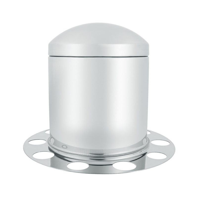 Stainless Dome Rear Axle Cover 3PC Kit With 1-1/2" Nut Cover - Aluminum Wheel