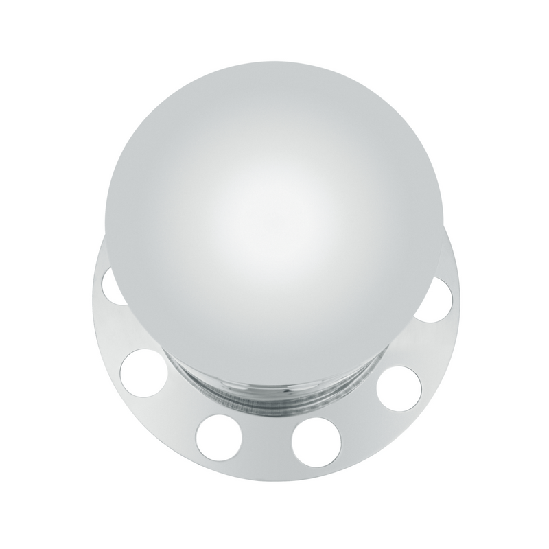 Stainless Dome Rear Axle Cover 3PC Kit With 1-1/2" Nut Cover - Aluminum Wheel