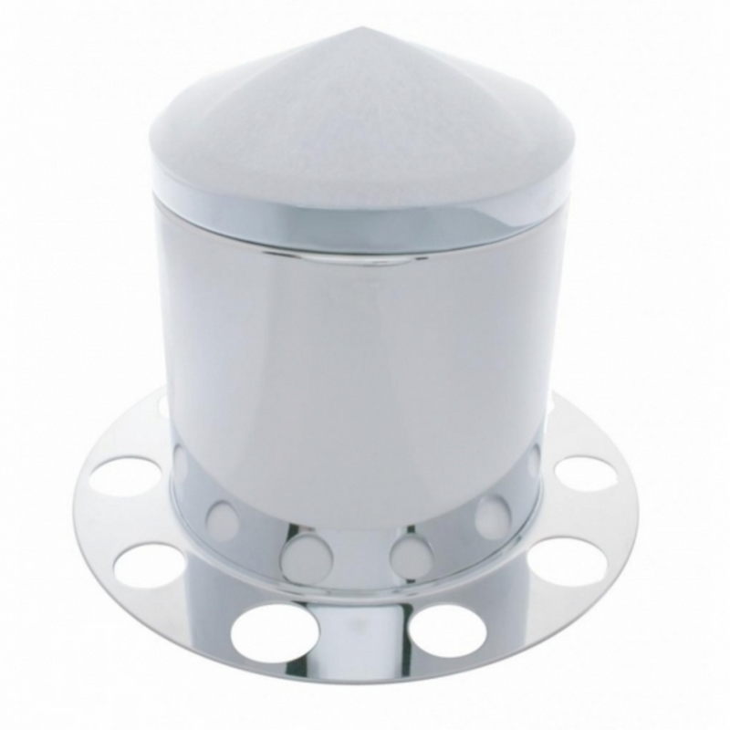 Stainless Pointed Rear Axle Cover 3PC Kit With 1-1/2" Nut Cover - Steel Wheel
