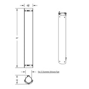 UNITED PACIFIC 48" TALL 180 DEGREE STAINLESS EXHAUST MUFFLER SHIELD - PLAIN United Pacific Shield Exhaust 5 inch Black