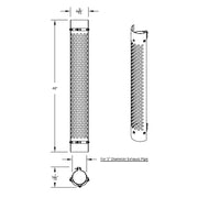 UNITED PACIFIC 48" TALL 180 DEGREE STAINLESS EXHAUST MUFFLER SHIELD - ROUND SLOT United Pacific Shield Exhaust 5" Black