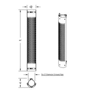 UNITED PACIFIC 48" TALL 180 DEGREE STAINLESS EXHAUST MUFFLER SHIELD - VERTICAL SLOT United Pacific Shield Exhaust 5" Black
